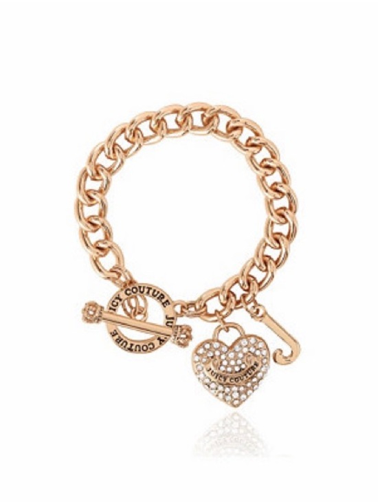 Juicy Couture Jewelry - Juicy Couture Toggle Bracelet with Crystal Heart Charm